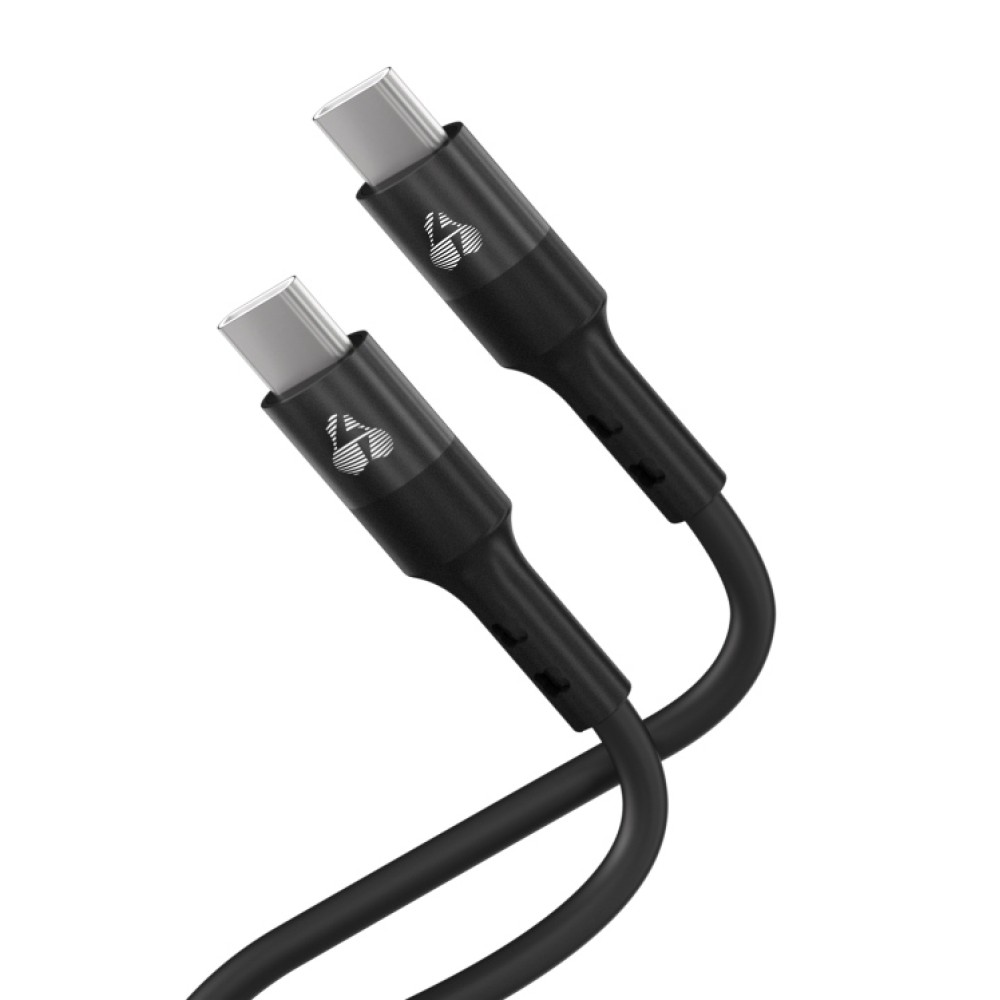 POWERTECH καλώδιο USB-C PTR-0163, σιλικόνης, 60W, 480Mbps, 1m, μαύρο