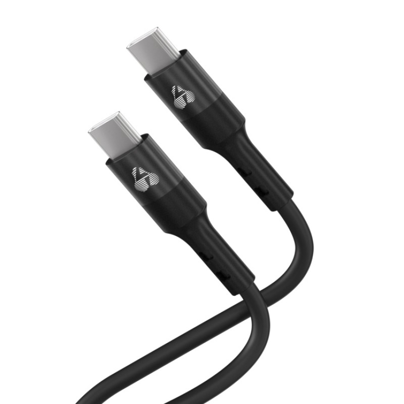 POWERTECH καλώδιο USB-C PTR-0163, σιλικόνης, 60W, 480Mbps, 1m, μαύρο