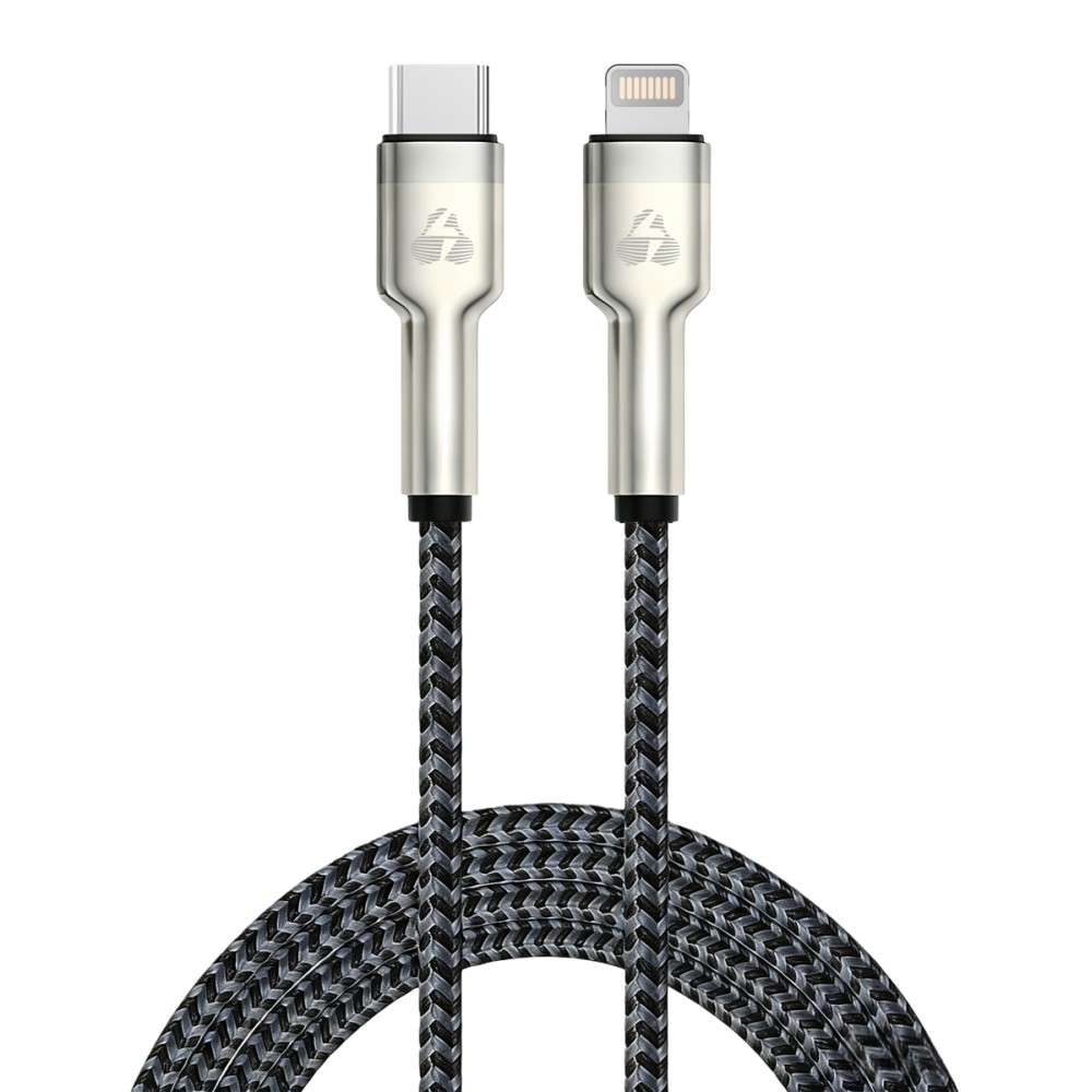 POWERTECH καλώδιο Lightning σε USB-C PTR-0200, PD 27W, 480Mbps, 1m, μαύρο/γκρι
