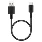 ROCKROSE καλώδιο USB σε Micro USB Beta AM Mini, 2.4A 12W, 30cm, μαύρο