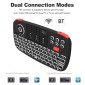 RIITEK ασύρματο mini πληκτρολόγιο i4, backlit, Bluetooth & 2.4GHz, μαύρο