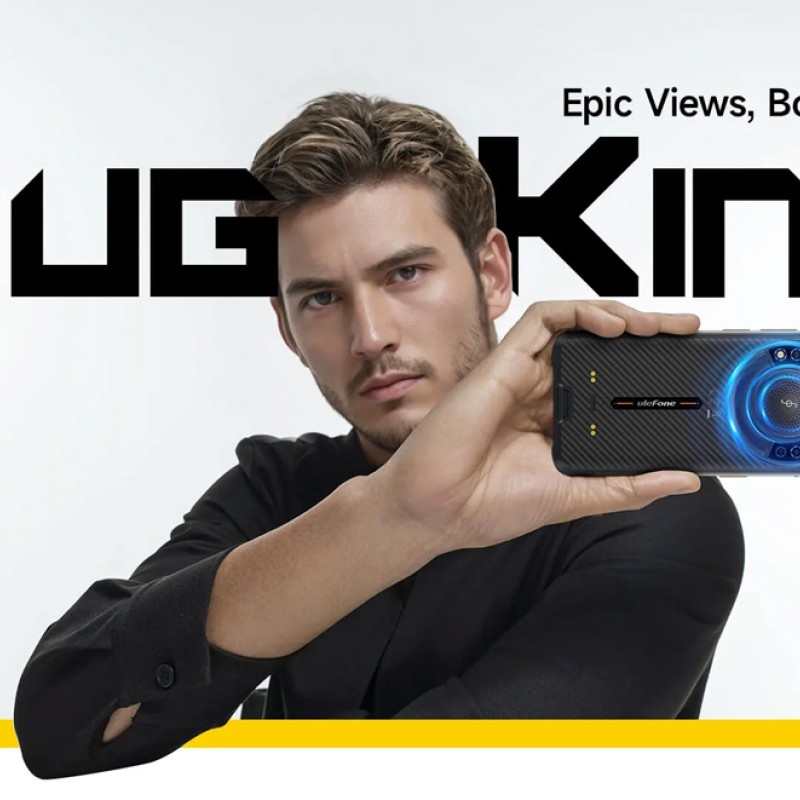ULEFONE smartphone RugKing με ηχείο 3.5W, 5.99", 8/256GB, 9600mAh, IP68/IP69K, μαύρο