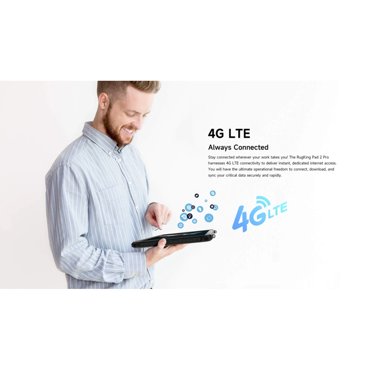 ULEFONE tablet RugKing Pad 2 Pro, 10.1", 8/256GB, 10200mAh, IP68/IP69K/MIL-STD-810H, 4G, μαύρο