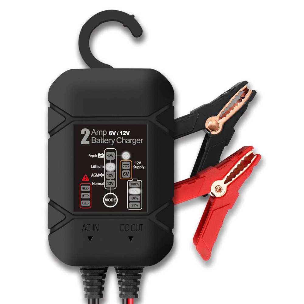 BYGD φορτιστής & συντηρητής μπαταρίας αυτοκινήτου S2000, 6-12V/2A