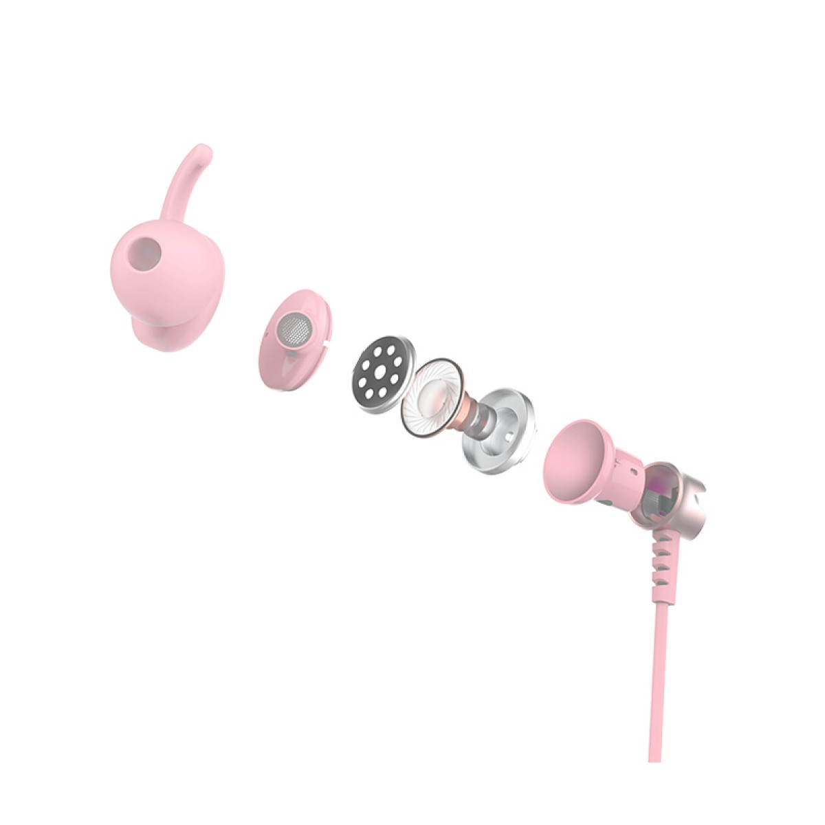 SADES gaming earphones Wings 20, 12mm, 3.5mm, 1.2m, ροζ