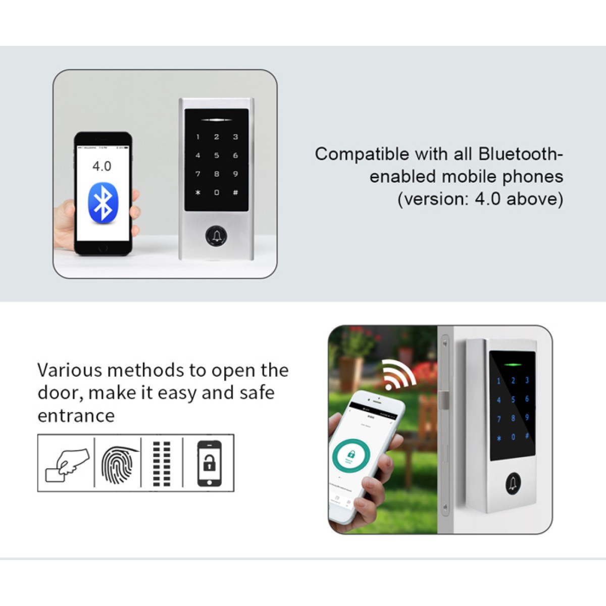 SECUKEY αυτόνομο πληκτρολόγιο πρόσβασης SCK-H1-BT, αδιάβροχο, Bluetooth