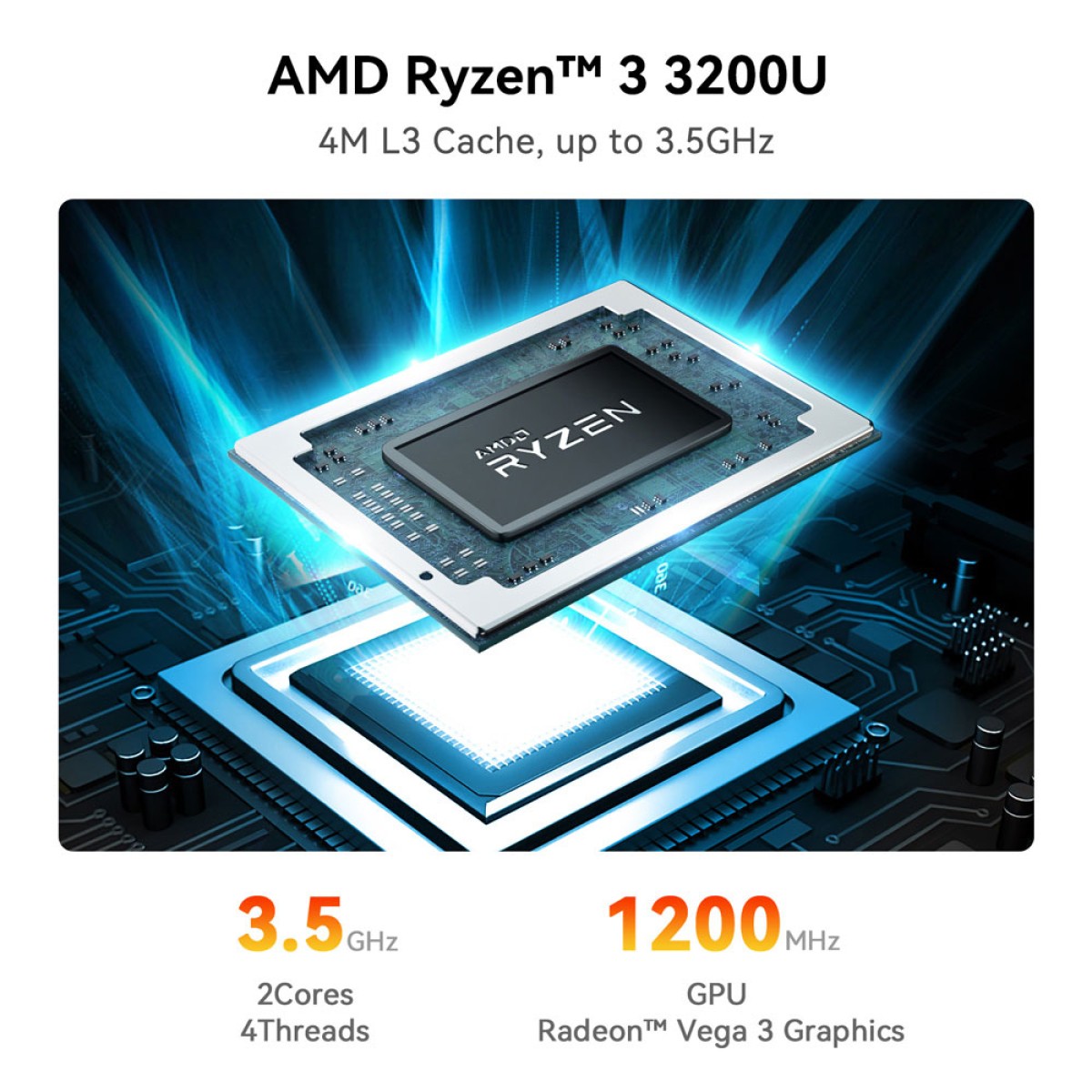 BEELINK mini PC SER3, AMD Ryzen 3 3200U, 8GB, 480GB M.2, Windows 11 Pro