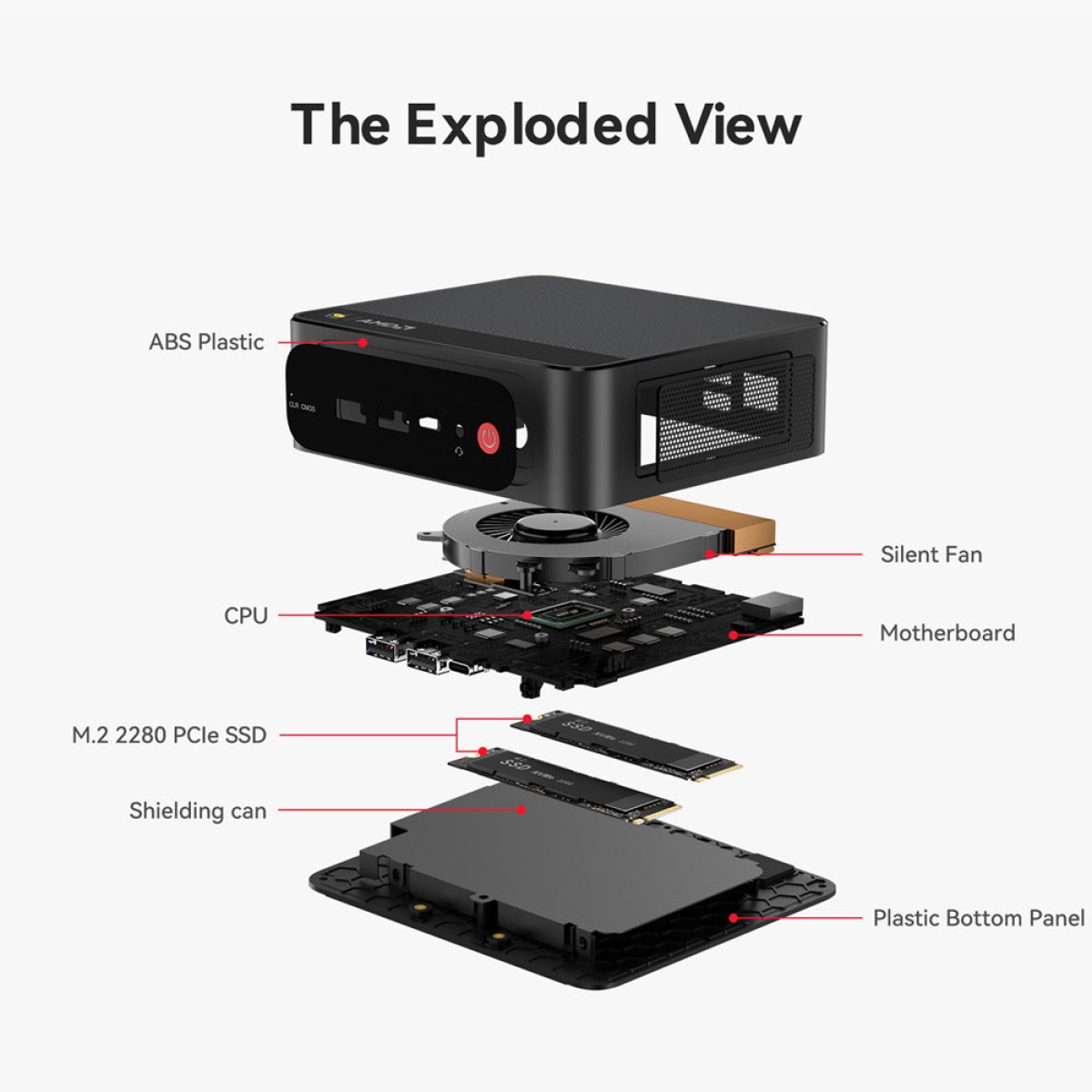 BEELINK mini PC SER5 Max, AMD Ryzen R7 7735U, 16GB, 500GB M.2, Windows 11 Pro