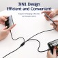 USAMS καλώδιο USB σε USB-C/Lightning/Micro USB US-SJ374, 2A, 1m, μαύρο