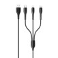 USAMS καλώδιο USB σε USB-C/Lightning/Micro USB US-SJ374, 2A, 1m, μαύρο