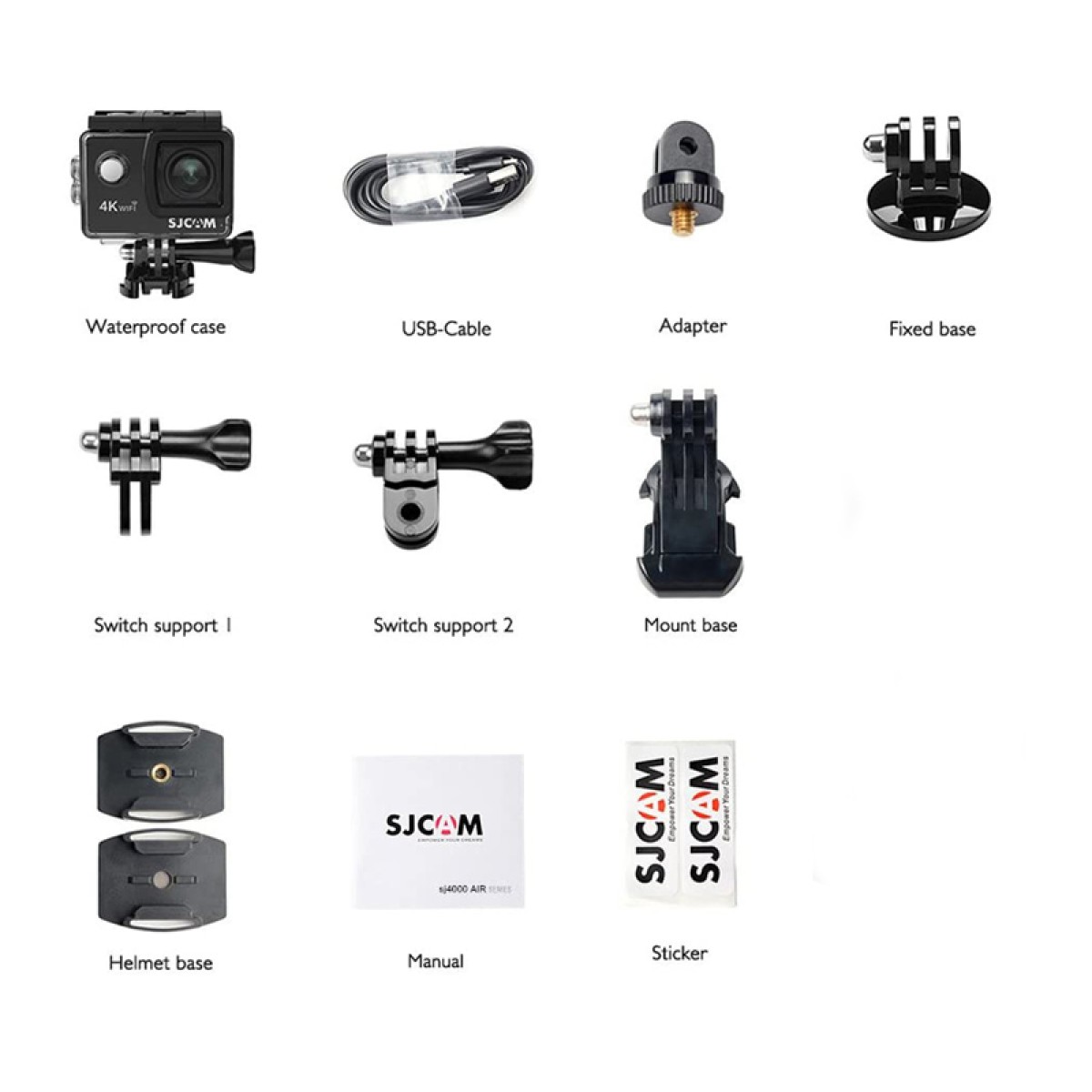 SJCAM Action Cam SJ4000 Air, 4K, 16MP, WiFi, 2" LCD, αδιάβροχη, μαύρη