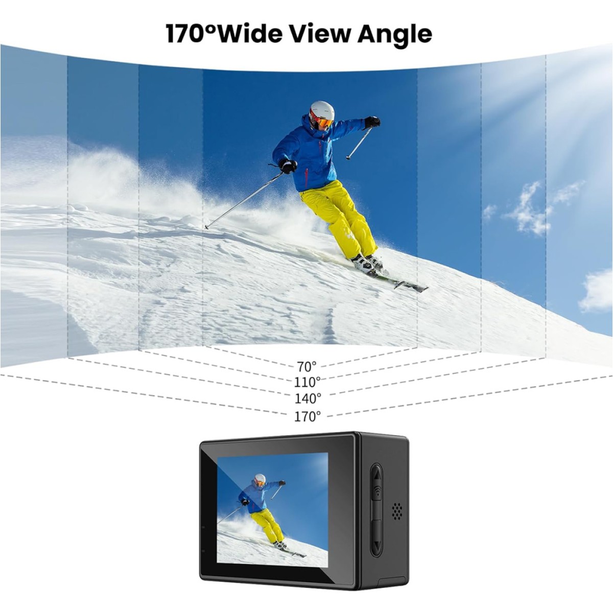 SJCAM action camera SJ4000 Dual Screen, 2x οθόνες, 16MP/4K, WiFi, αδιάβροχη θήκη, μαύρη