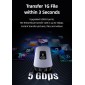 USAMS docking station US-SJ643, 8 θυρών, USB-C, 4K, 100W PD, LAN, γκρι