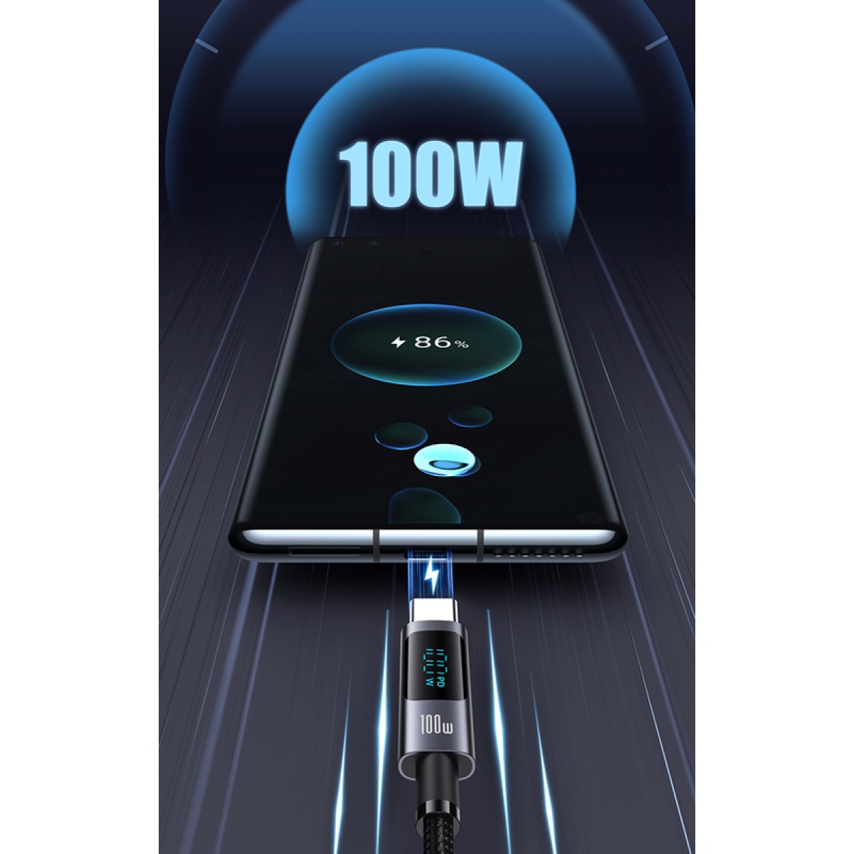 USAMS καλώδιο USB-C σε USB-C US-SJ671, 100W, 480Mbps, 1.2m, μαύρο