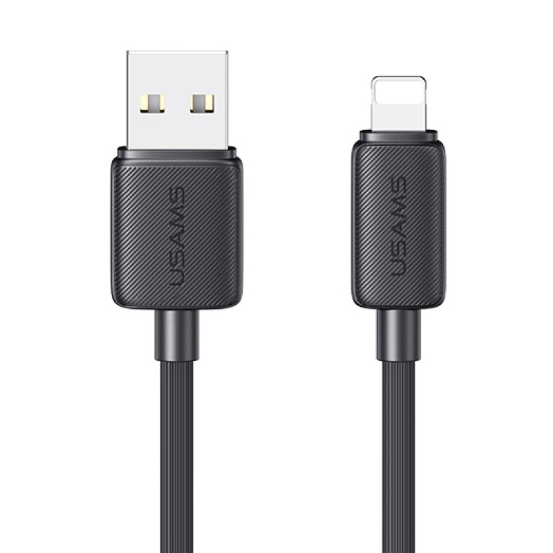 USAMS καλώδιο Lightning σε USB US-SJ689, 2.4A, 480Mbps, 1m, μαύρο