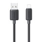 USAMS καλώδιο Lightning σε USB US-SJ694, 2.4A, 480Mbps, 2m, μαύρο