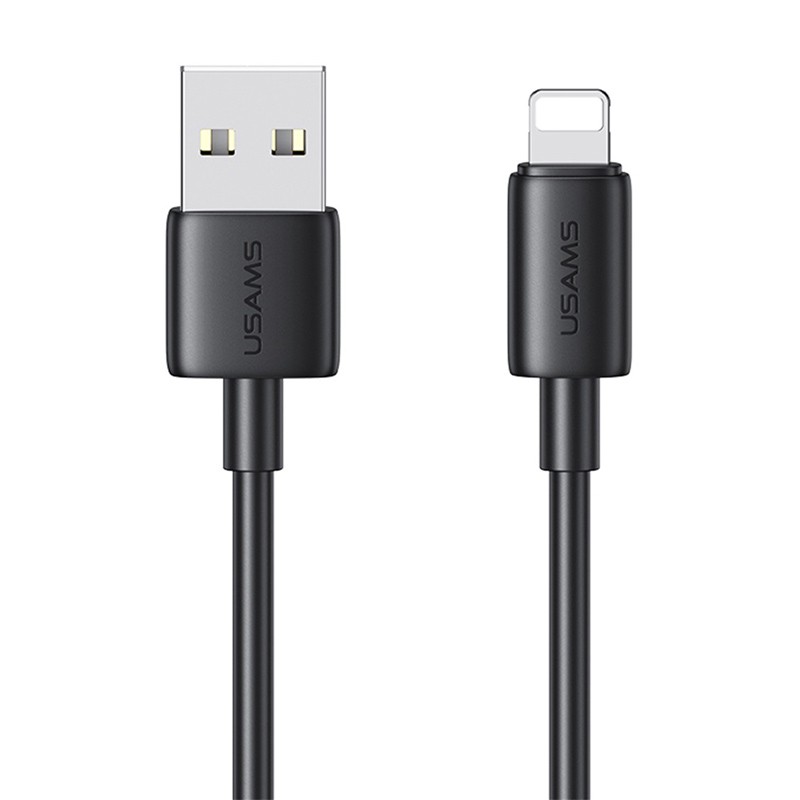 USAMS καλώδιο Lightning σε USB US-SJ709, 2.4A, 480Mbps, 1m, μαύρο