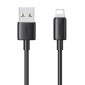 USAMS καλώδιο Lightning σε USB US-SJ709, 2.4A, 480Mbps, 1m, μαύρο
