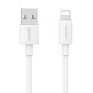 USAMS καλώδιο Lightning σε USB US-SJ709, 2.4A, 480Mbps, 1m, λευκό