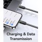 USAMS καλώδιο Lightning σε USB-C US-SJ735, 30W, 480Mbps, 1m, μαύρο