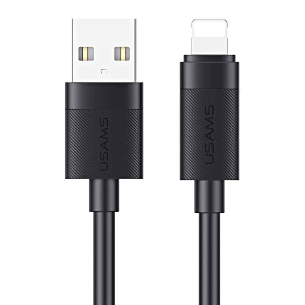 USAMS καλώδιο Lightning σε USB SJ778, 2.4A, 480Mbps, 1m, μαύρο