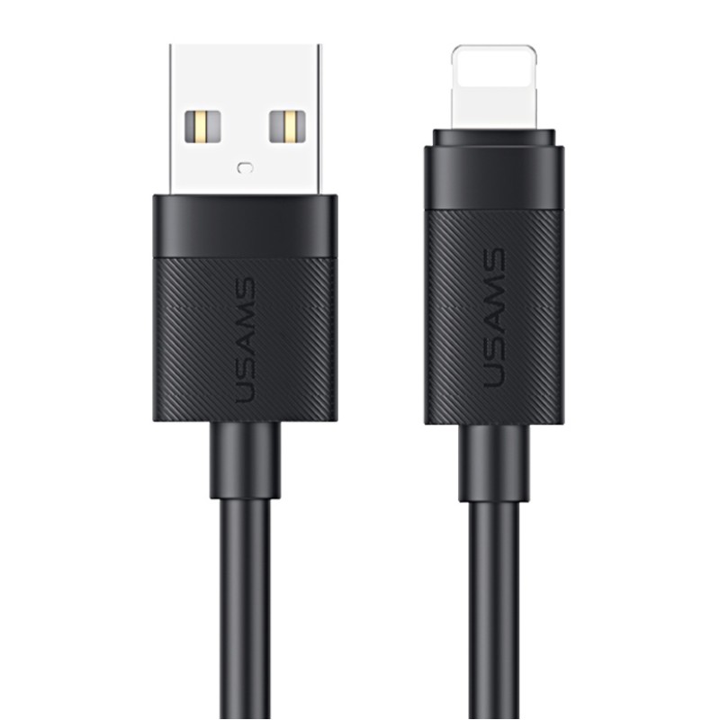 USAMS καλώδιο Lightning σε USB SJ778, 2.4A, 480Mbps, 1m, μαύρο