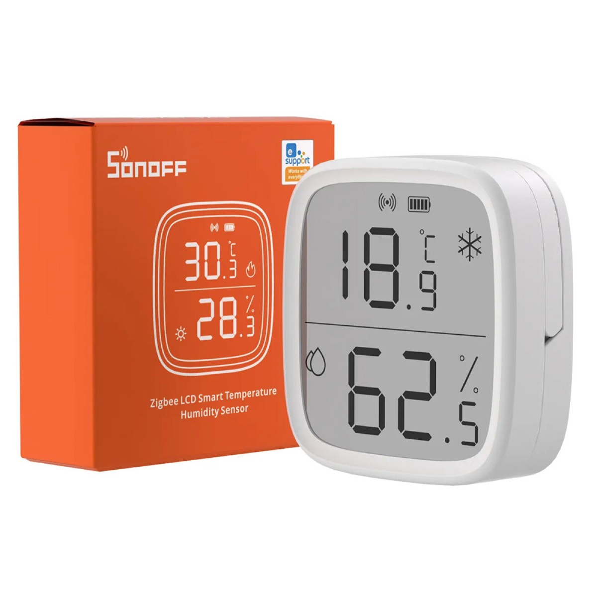 SONOFF smart smart θερμόμετρο & υγρασιόμετρο SNZB-02D, LCD, ZigBee