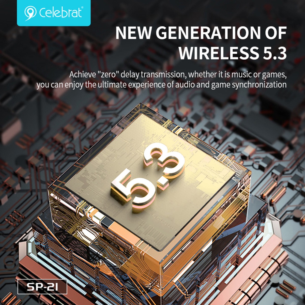 CELEBRAT φορητό ηχείο SP-21, 5W, Bluetooth, 1200mAh, μαύρο