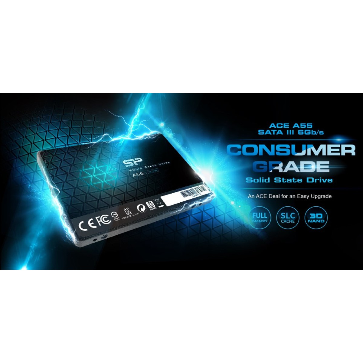 SILICON POWER SSD A55 256GB, 2.5", SATA III, 550-450MB/s 7mm, TLC