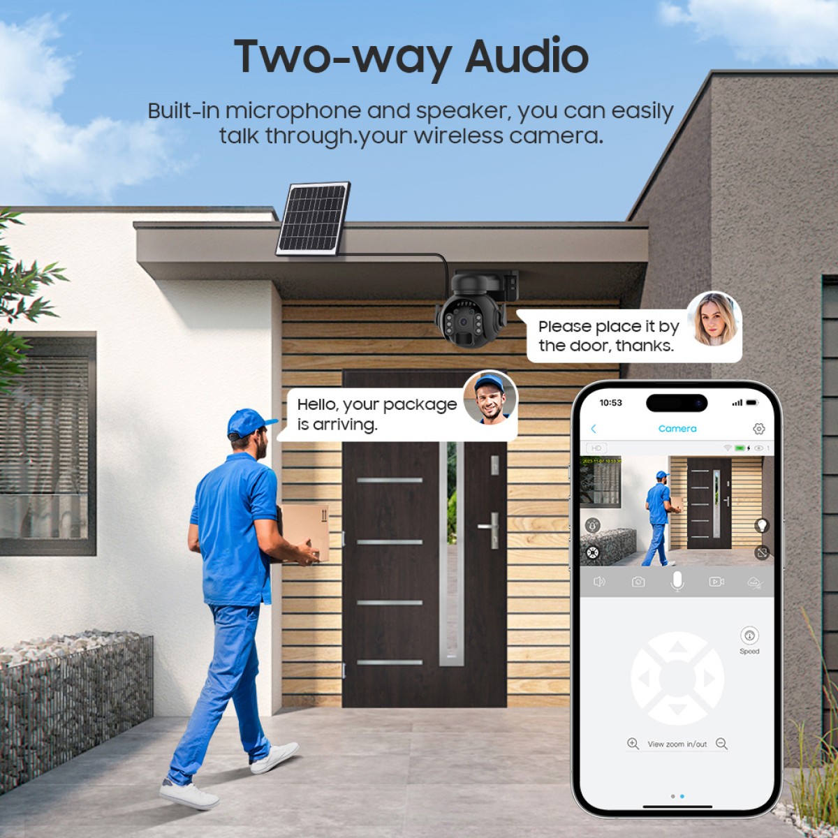 SECTEC smart ηλιακή κάμερα ST-515C-3M-5W-BK, 3MP, WiFi, SD, PTZ, IP65