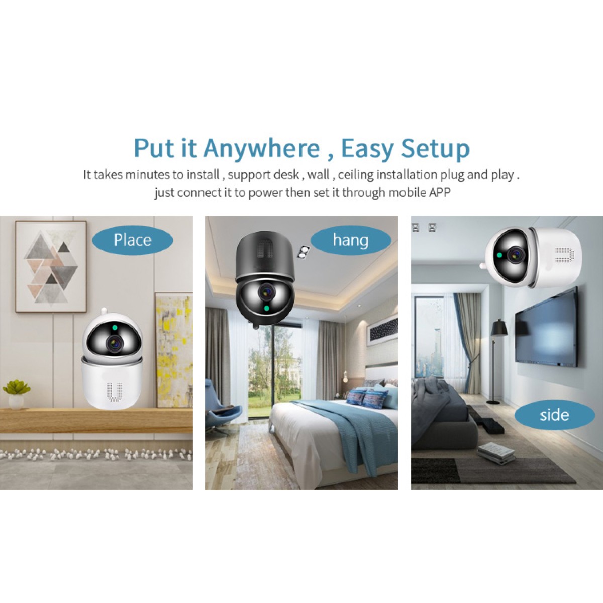 SECTEC smart IP κάμερα ST-891-2MTY με ανίχνευση κίνηση, Tuya, 2MP, 1080p