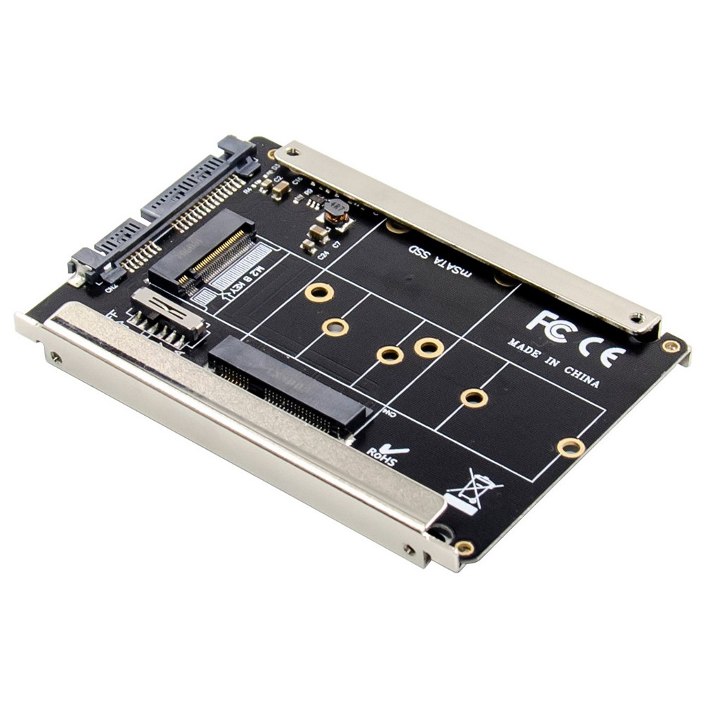POWERTECH κάρτα μετατροπής 2.5" SATA σε M.2 B & mSATA SSD ST525, 6Gbps