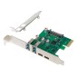POWERTECH κάρτα επέκτασης PCIe σε 2x USB & 2x USB-C ST632, 5Gbps, NEC D720201