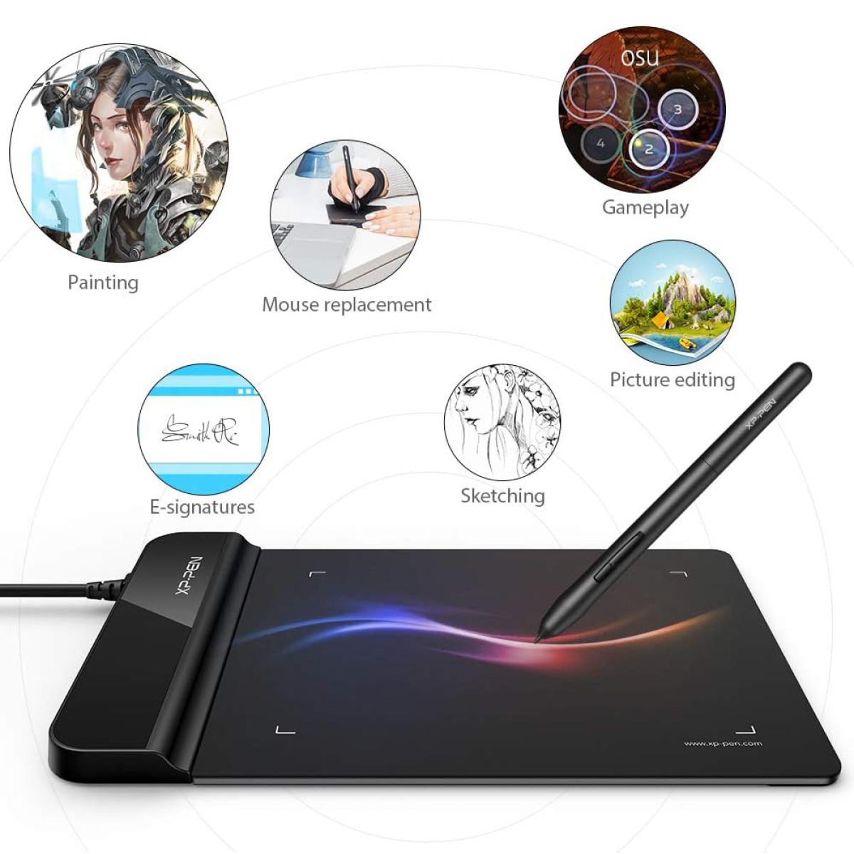 XP-PEN ταμπλέτα σχεδίασης με γραφίδα Star G430S, 101.6x76.2mm, μαύρο