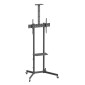 BRATECK βάση τηλεόρασης δαπέδου T1042T, 37-70", έως 45kg, με ράφια & ροδάκια