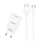 USAMS φορτιστής τοίχου T21OCTC01 με καλώδιο USB-C, USB 2.1A, λευκός
