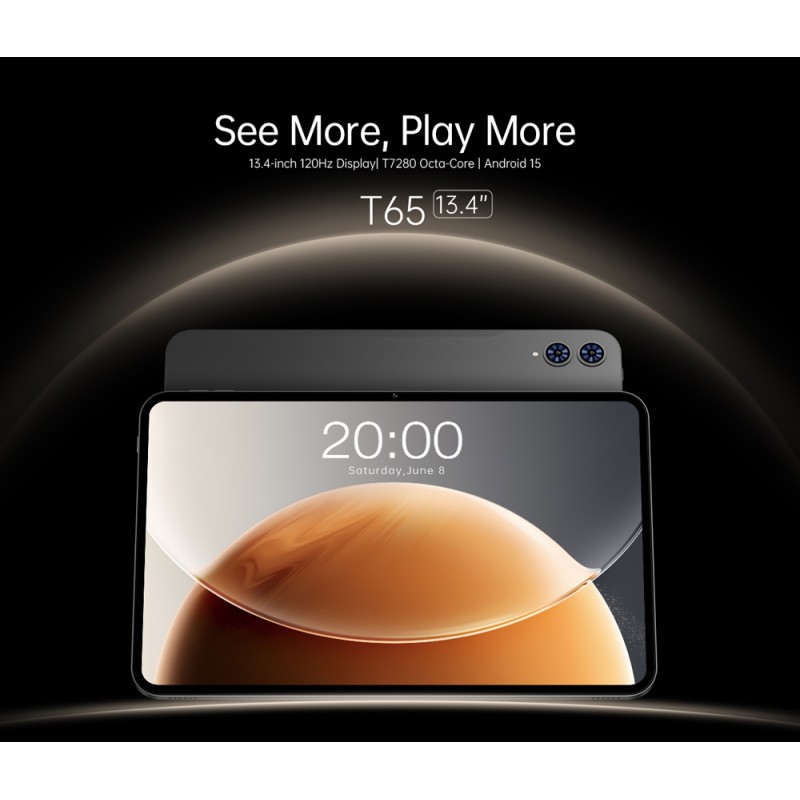 TECLAST tablet T65, 13.4", 6/128GB, 4G, Android 15, 8000mAh, γκρι