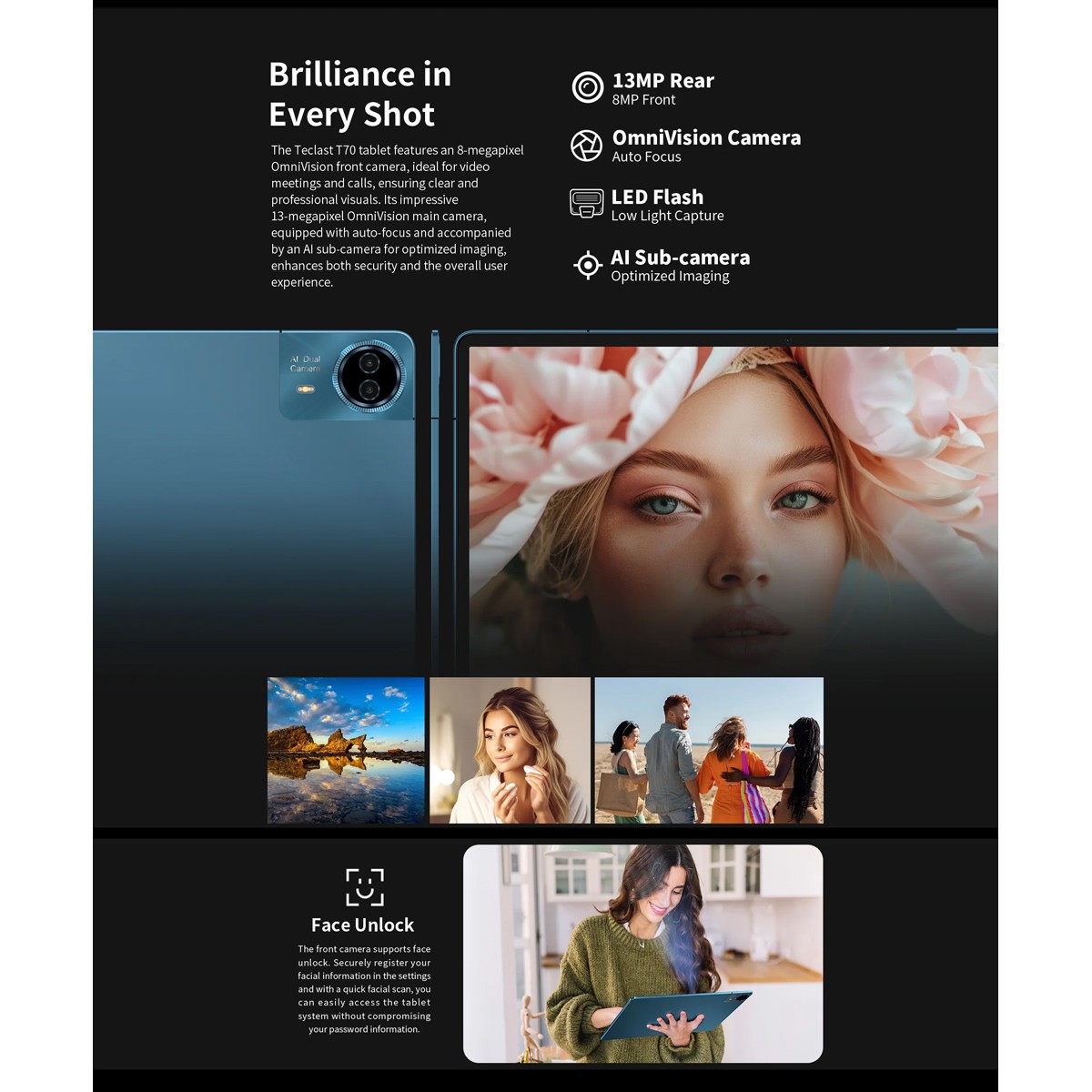 TECLAST tablet T70, 14", 8/128GB, 4G, Android 14, 10000mAh, μπλε