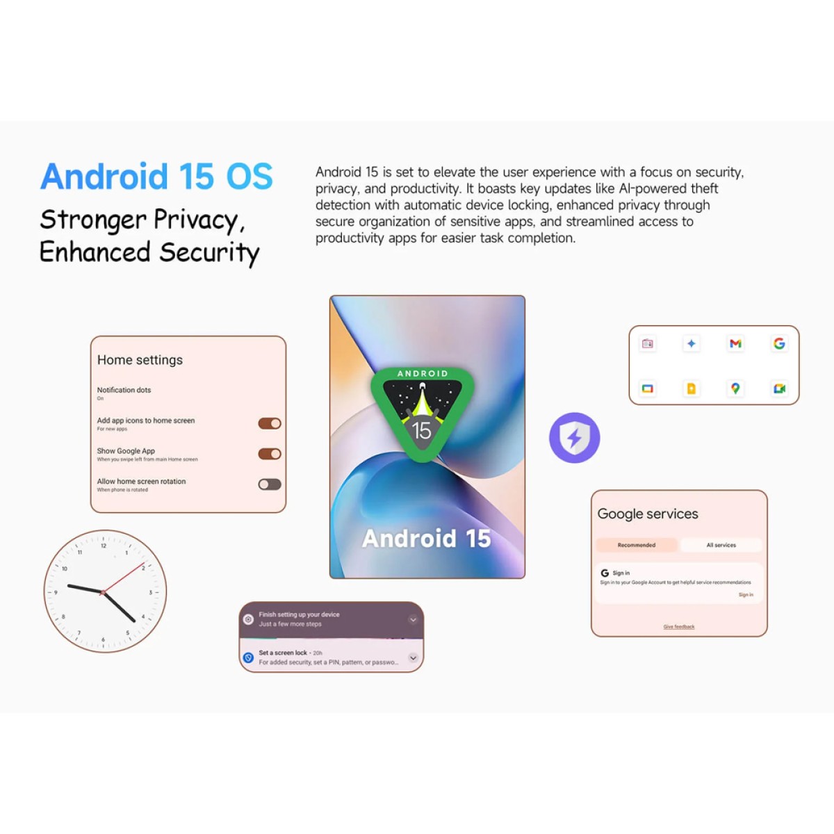 ULEFONE tablet Tab A9 Pro Kids, 8.68", 4/128GB, 4G, Android 15, 5040mAh, ροζ