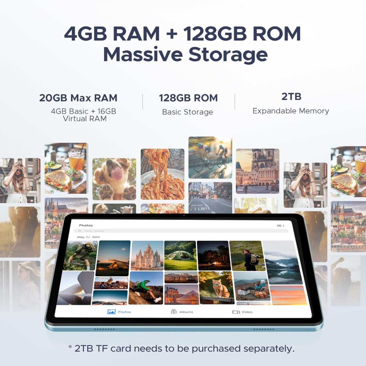 DOOGEE tablet Tab A9 Pro με πληκτρολόγιο/ποντίκι/στυλό αφής/θήκη, 10.1", 4/128GB, Android 15, 6580mAh, μπλε