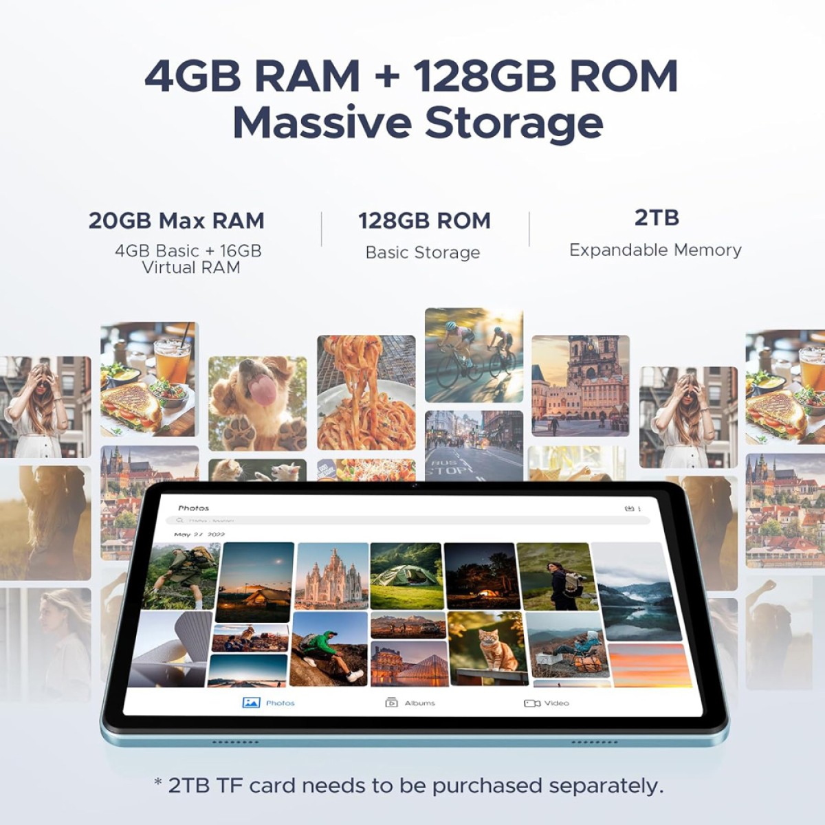 DOOGEE tablet Tab A9 Pro με πληκτρολόγιο/ποντίκι/στυλό αφής/θήκη, 10.1", 4/128GB, Android 15, 6580mAh, γκρι