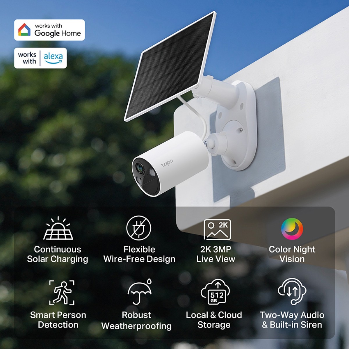 TP-LINK smart ηλιακή κάμερα Tapo C410 KIT, 2K/3MP, WiFi, IP65, V2.0