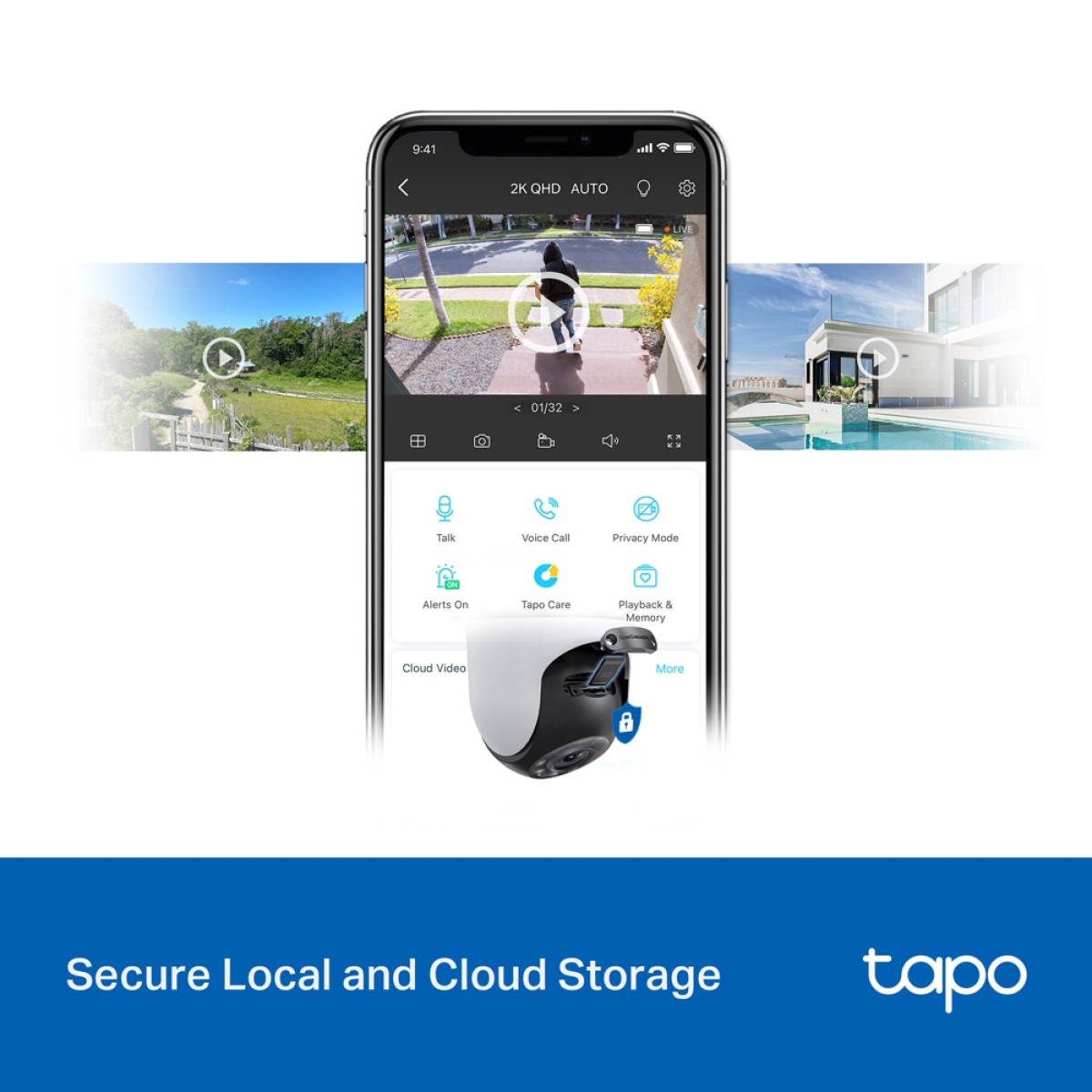 TP-LINK smart κάμερα Tapo C520WS, 2K, WiFi, PTZ, IP66, V2.0