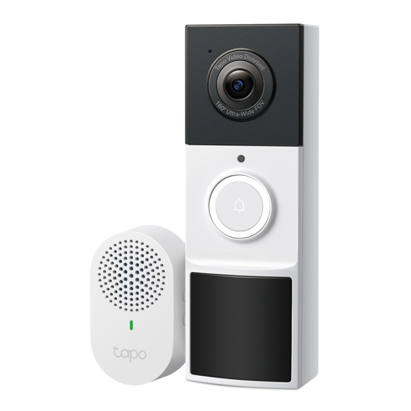 TP-LINK smart κουδούνι με κάμερα Tapo D210, 2K/3MP, WiFi, 6400mAh, IP65, V2.0