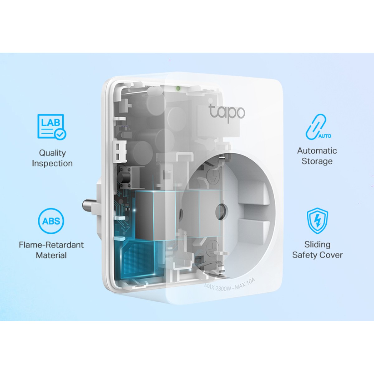 TP-LINK smart αντάπτορας ρεύματος TAPO-P100, Wi-Fi, ΒΤ, 4τμχ, Ver. 1.0
