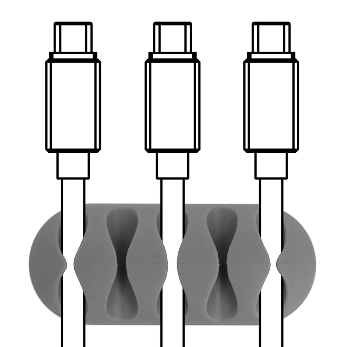 POWERTECH Οργανωτής καλωδίων σιλικόνης TIES-011, 5 καλωδίων, 6τμχ