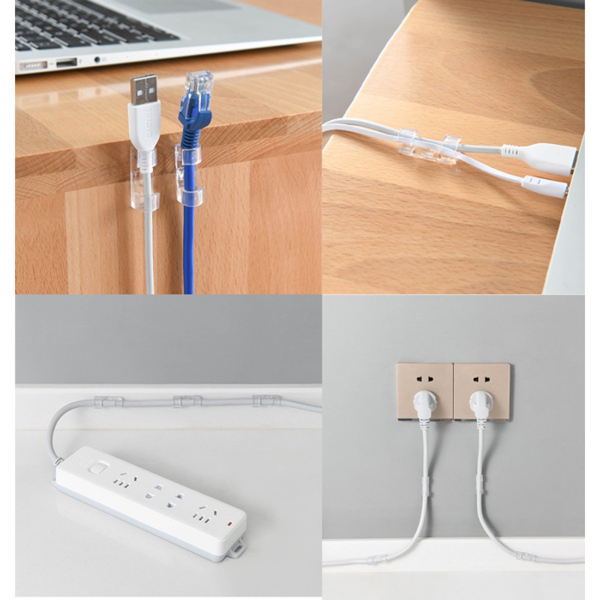 POWERTECH οργανωτής καλωδίων TIES-031, 3.3x1.3x1.2cm, διαφανές, 12τμχ