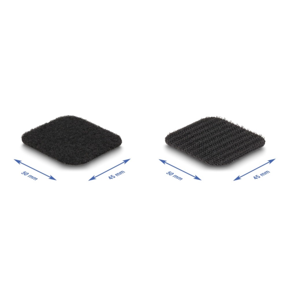 POWERTECH αυτοκόλλητα τύπου Velcro TIES-067 σε ρολό 5m, 45x50mm, μαύρο