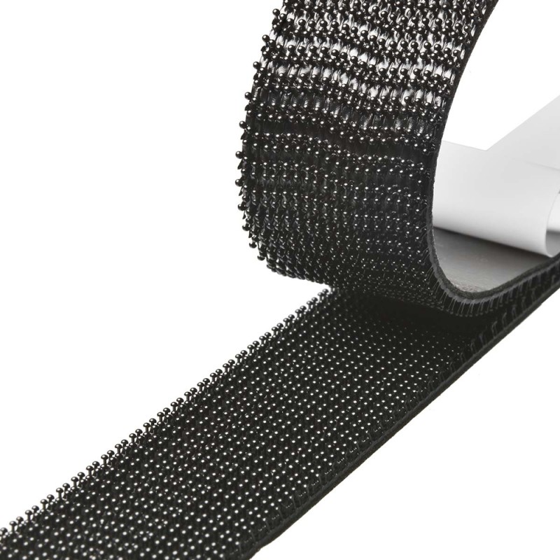 POWERTECH αυτοκόλλητη ταινία τύπου dual lock χριτς χρατς TIES-078, 25mm, 2.5m, μαύρη