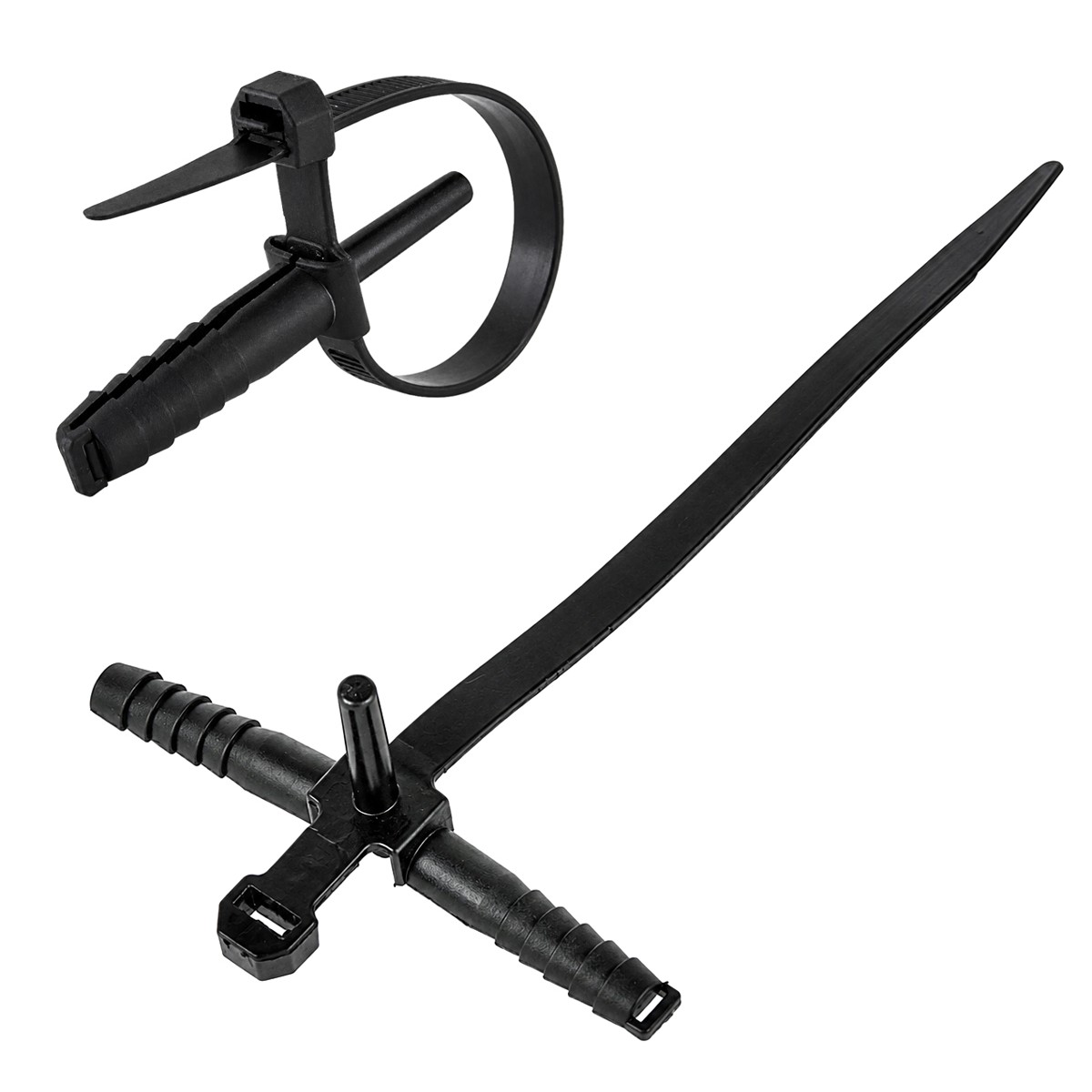 POWERTECH δεματικά καλωδίων με ούπα TIES-084, 7x150mm, μαύρα, 100τμχ